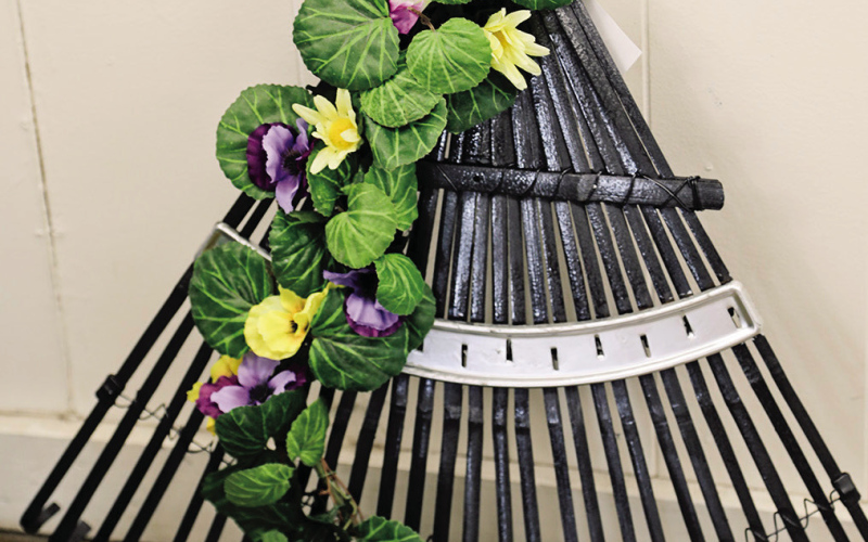 Ryklynn Reiner entered a floral rake for the static portion of Achievement Days.