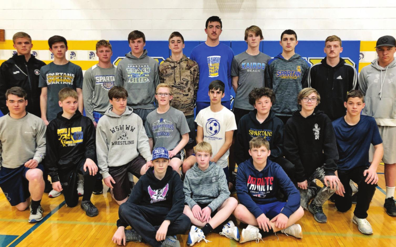 Back row left to right: Porter Walz, Karter Mebius, Carter Grohs, Kaden Wolter, Colby Flowers, Mason Schelske, Jack Neely, Brock Krueger, AJ Neely, Robbie Hine. Middle row left to right: Carter Gaikowski, Ethan Amick, Nathan Gaikowski, Luke Larson, Sam Poncelow, Damien Knippling, Jacoby Baker, Payton Walz Front row left to right: Landen Christensen, Tregen Jensen, Wesley Molnar. Not pictured, Blake Larson. COURTESY PHOTO