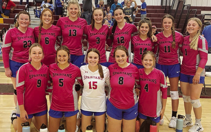 Back row, left to right: Riley Roduner, Caroline Witte, Avery Orth, Carissa Scheel, Sarah Poncelow, Alyssa Grohs, Hannah Heezen, Raylee Fagerhaug. Front row: Haeleigh Mulder, Mariah Messmer, Ashlyn Weber, Taylor Braun, Kennedy Kolousek.