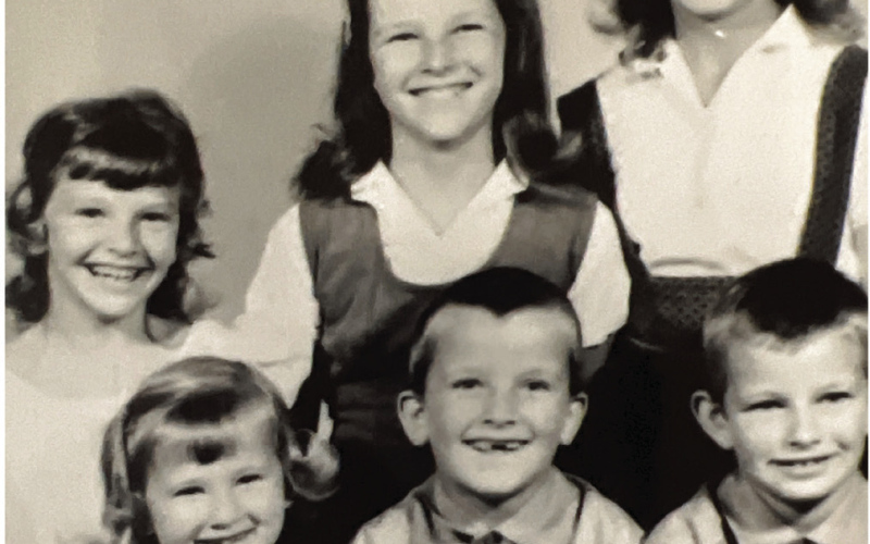 Shown left to right circa 1964 are, back row: Delia (Forbes) Atkinson, Jean (Forbes) Ferguson, Cathy (Forbes) Perry. Front row: Danette (Forbes) Miller, Doug Forbes and David Forbes.