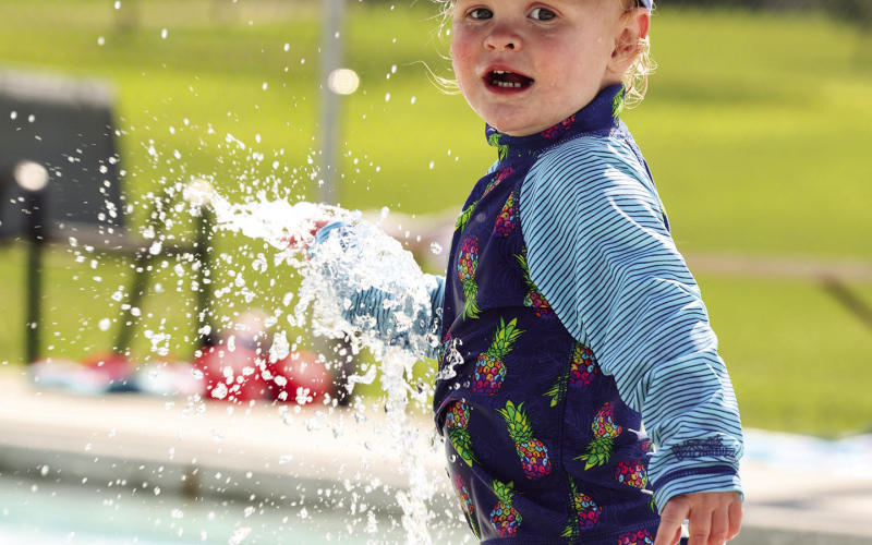 Toddler Hallie Anson enjoys a sunny afternoon in the Wessington Springs swimming pool. Since opening for the season on June 1, the community pool has welcomed swimmers of all ages looking to cool off and make the most of the short summer season on the Northern Plains.