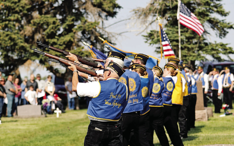 Following a prayer and opening comments, members of the American Legion Willman-Fee Post 14 and VFW Post 5548 served military rights at Hope Cemetery as part of the annual Memorial Day program.
