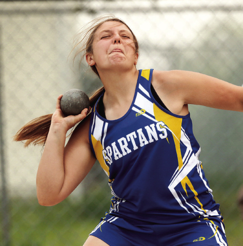 PHOTOS COURTESY RODNEY HAAS/605SPORTS Kirstie Munsen’s toss of 64’ 2” was a personal best for her.