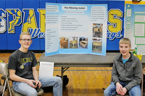 Luke Larson and Tregen Jensen are pictured with their project. Cade Mohling