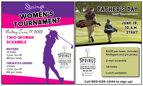 Springs Country Club to Host Two Golf Tournaments This Week 