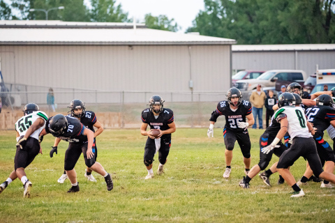 Blackhawks quarterback Holden Havlik (7) had 64 passing yards during Friday’s game vs. McCook Central / Montrose. PHOTO COURTESY J. Von Eye Images