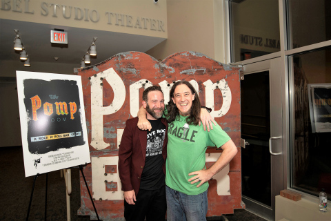 Filmmakers Austin Kaus and Jesse Yost at the movie premiere for their documentary The Pomp Room: A Rock N Roll Bar Story.  