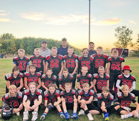5/6th Grade Team Back row, left to: right Cole Wenzel, Chaz Larson, Wyatt Arhart, Mitchel Orth, Gannon Culver, Micah Orth, Wyatt Fagerhaug. Middle row left to right: George Broer, Laeton Filter, Carson Miller, Henry Baruth, Jackson Wolter, Kobie Schley, Trevor Johnson, Front row left to right: Liam Terkildsen, Sawyer Larson, Hastin Heezen, Sutten Jensen, Mauer Jones, Parker Couch, Gavin Scofield. Not pictured: Cort Stevens.