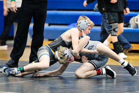 Wessington Springs / Woonsocket / Wolsey-Wessington (WS/W/ WW) hosted wrestlers from across the region last Thursday evening in Wessington Springs.  WS/W/WW wrestler Hunter Heezen.