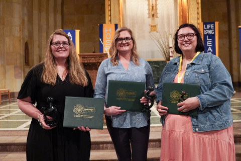 COURTESY PHOTO Sara Cashman (right) was honored with The DAISY Award for Extraordinary Nursing Student. She is pictured with the other two DAISY winners, (left) Dr. Heather Swanson, faculty and Heidi Gehrke, preceptor.