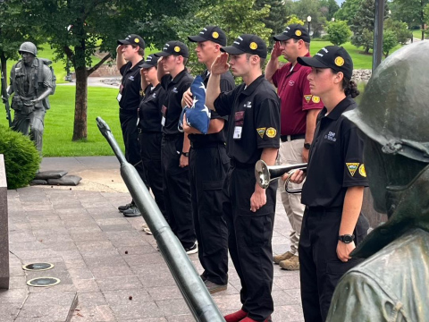 WSHS Alumna Sarah Poncelow (shown in the foreground) Among High School Students Who Graduated from Youth Trooper Academy.