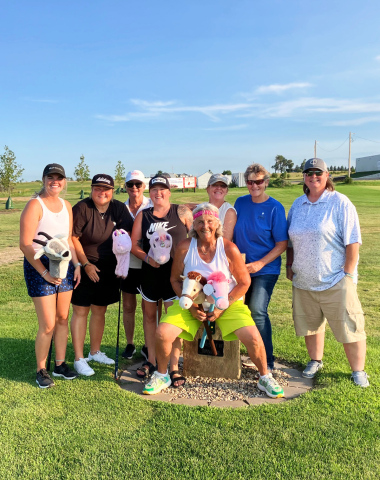 A group of goflers are pictured on Hole 2 at Springs Country Club during the western-themed ladies tournament, the Tumbleweed Open.