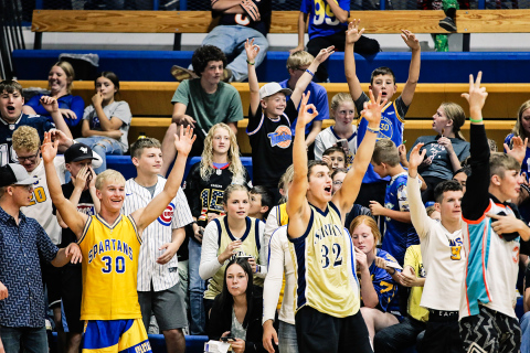 A lively student section cheered on the Lady Spartans during Monday’s homecoming week kick off.