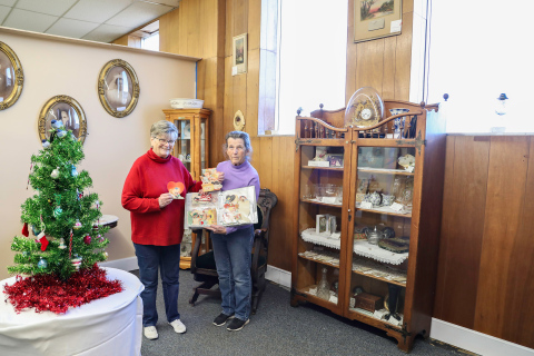 Jerauld County Pioneer Museum volunteers Cathy Perry and Jean Ferguson in their new space. 
