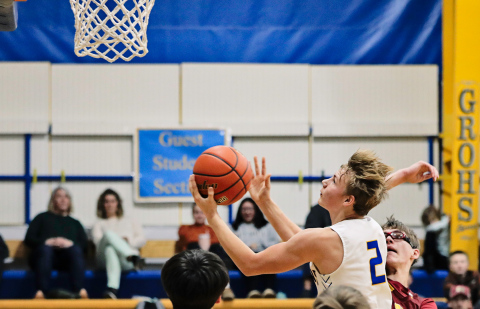 Parker Graff during Wessington Springs Spartans basketball action last Thursday at home.