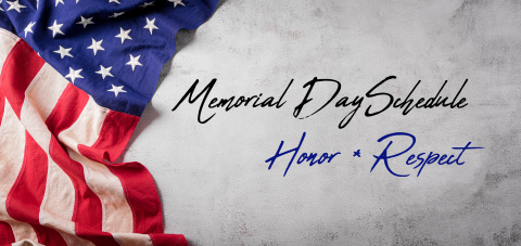 Area Memorial Day Schedule 