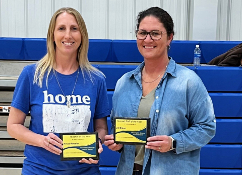 Pictured left to right are Teacher of the Year, Alicia Roesler and Support Staff of the Year Jill Braun.