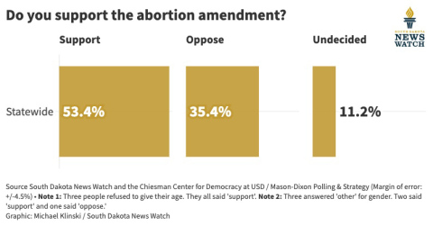 Poll: Amendment to expand South Dakota abortion rights has nearly 20-point lead