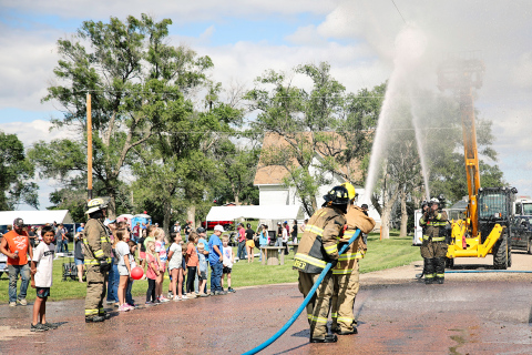 Firemen from Woonsocket, Alpena and Wessington Springs wowed the large crowd with water challenges. KRISTI HINE / TRUE DAKOTAN