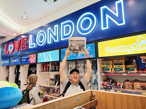 The True Dakotan traveled to London as Marvin and Eileen Thomas of Wessington Springs made their way to Belfast, Northern Ireland. This picture was taken during a layover in the Heathrow airport.