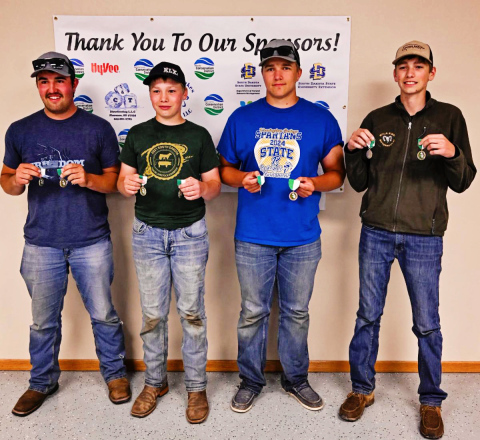 Ridge Roduner, Hayes Christensen, Robert Hine and Landen Christensen, all of Wessington Springs.