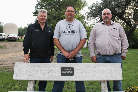 Bench at Ball Field Dedicated in Memory of Local Man Alec Schmidt.