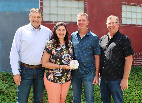 PHOTO COURTESY HORIZON HEALTH Jim Burg, who served the Horizon Health Foundation for many years and was an early supporter, was awarded the Horizon Health Foundation Outstanding Philanthropist for 2024. Jim passed away in April 2024. The award was accepted by his family from left: Doug and Julie Bruckner, Cory Burg and Jeff Burg.