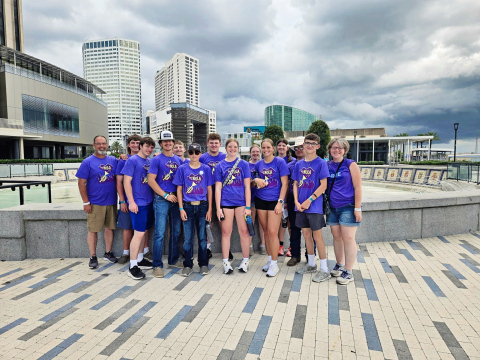 PHOTO COURTESY LOREE GAIKOWSKI. Area youth traveled last month to New Orleans to attend the Evangelical Lutheran Church in America (ELCA) Youth Gathering in New Orleans. Shown left to right, back row: Chaperone Gene Gaikowski, Shayden Harmdierks, Wesley Molnar, Jackson Greenfield, Madilyn Gaikowski, Morgan Mentele, Carter Gaikowski. Front row: Nathan Gaikowski, Blake Miller, Rylan Fagerhaug, Raygen Teveldal, Kaitlyn Braun, Rannick Fjerstad, Loree Gaikowski.   