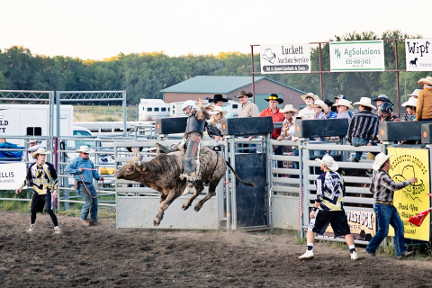 Bucking bulls and good times made for a fun evening at the Jerauld County Rodeo Grounds as a lively crowd cheered on bull riders aiming for a qualified ride.