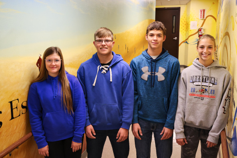 Three Wessington Springs High School (WSHS) teams qualified for the National Land and Range Judging Contest in Oklahoma next spring. FFA Range team made up of Mercedes Jones (individual 2nd - gold), Holden Jackson (individual 5th - gold), Peyton Walz (individual 8th - gold) and Bailey Yost (individual 4th - gold) earned first place at the South Central Land and Range Contest. 