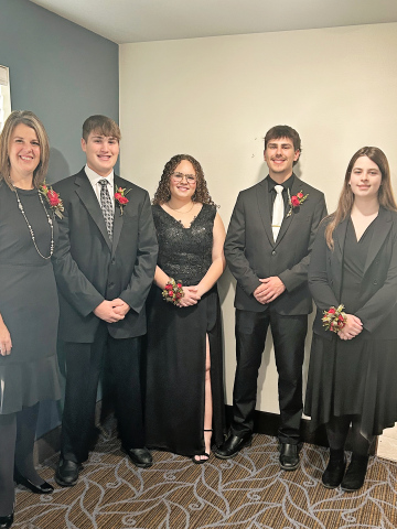 Pictured left to right are: Julie Fastncaht, Brett Miller, Taylor Braun, Blake Miller, Darcy Ormsmith. PHOTO COURTESY JULIE FASTNACHT