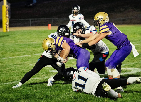 Last Thursday’s Class 11B quarterfinals at Warrior Field in Winner marked the end of the season for the Woonsocket/Wessington Springs/Sanborn Central Blackhawks. Winner Warriors 44, Blackhawks 0. PHOTO COURTESY J. VON EYE IMAGES