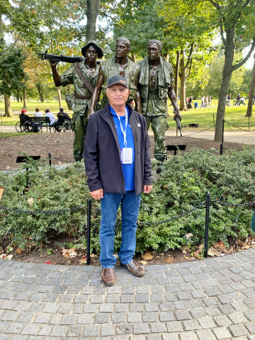  Local Vietnam Veteran Mark Schelske recently returned from the Midwest Honor Flight. Pictured in Washington DC in front of the “Three Servicemen Statue” at the Vietnam Memorial. PHOTOS COURTESY SCHELSKE FAMILY