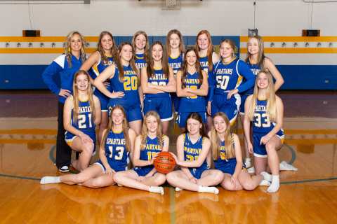 Shown left to right, front row: Ella Kolousek, Sydney Richardson, Lily Roesler, Swayzee Dunsmore, Tenley Olinger, Jewel McGeough. Back row: Coach Jenna Mikkelson, Kaitlyn Braun, Celia Garcia, Raygen Teveldal, Kenzie Kolousek, Masynn Mebius, Brooke Mohling, Brooklyn Caffee, Makynna Heim, Londyn Mikkelson. PHOTO COURTESY MARK’S PHOTOGRAPHIC IMAGES