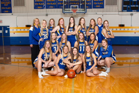 (PHOTO COURTESY MARK’S PHOTOGRAPHIC IMAGES) PICTURED LEFT TO RIGHT, FRONT ROW: Jewel McGeough, Kennedy Kolousek, Kenzie Kolousek, Logan Mohling, Makynna Heim. CENTER: Londyn Mikkelson, Sydney Richardson, Ashlyn Weber, Mariah Messmer. BACK: Assistant Coach Jenna Mikkelson, Kerstynn Heim, Raygen Teveldal, Brooklyn Caffee, Addyson Orth, Masynn Mebius, Kaitlyn Braun, Head Coach Jason Kolousek, Ella Kolousek.