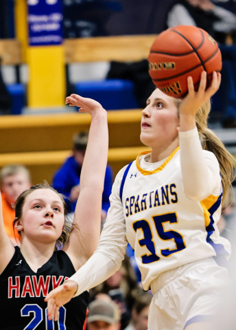 Kerstynn Heim during home basketball action vs. Sanborn Central/Woonsocket on January 30, 2025