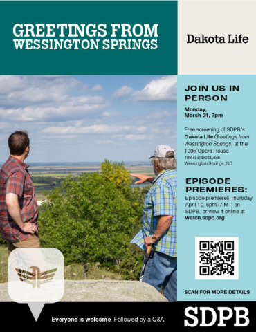 SDPB Dakota Life Screening Featuring Wessington Springs Slated for March 31 at Opera House