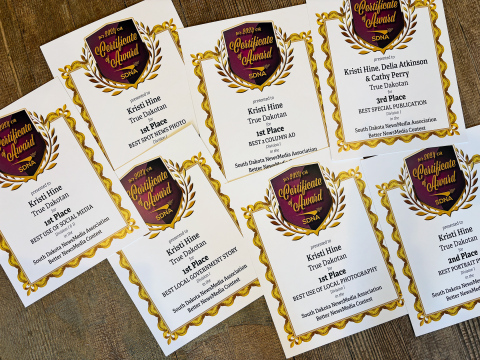 True Dakotan Wins Seven Awards in Statewide NewsMedia Contest