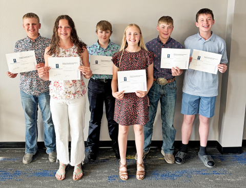National Junior Honor Society inductees are pictured, left to right: Chaz Larson, Aunnika Heumiller, Mauer Jones, Roslyn Klein, Wyatt Fagerhaug, Gannon Culver. PHOTOS COURTESY KATIE JONES