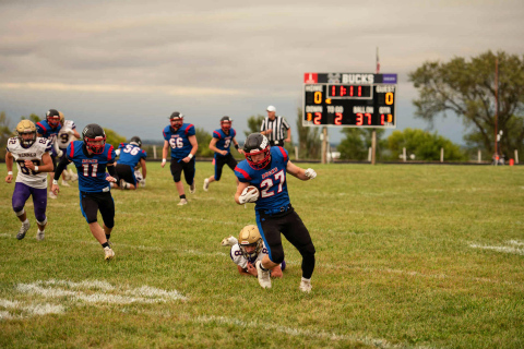 Nathan Gaikowski had six carries and 39 yards during Friday’s 20-6 victory over Winner. PHOTO COURTESY J. VONEYE IMAGES
