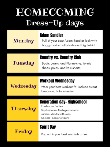 W-W Homecoming is September 15 - 19
