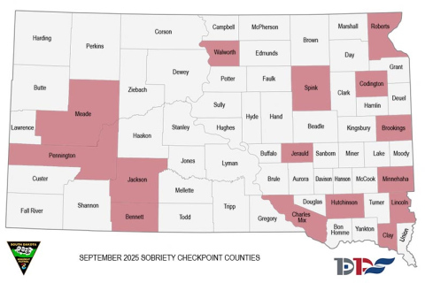 Jerauld County Among Highway Patrol September Sobriety Checkpoints