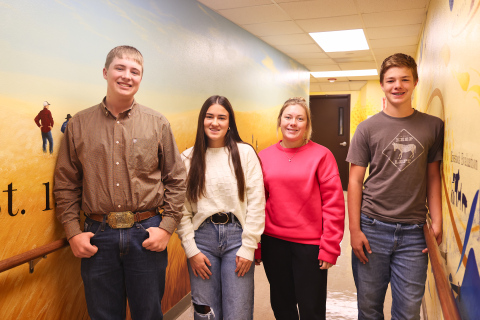 2025 4-H Homesite Team including Max Klein, Remie Roduner, Ella Fagerhaug, Kohen Mebius. 