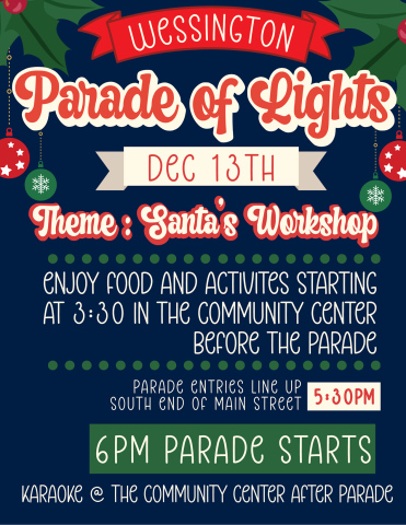 Wessington Christmas Parade of Lights Set for Dec. 13