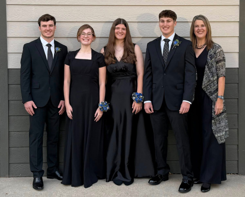 Wessington Springs’ All-State Quartet included Nathan Gaikowski (bass), Maisie O’Day (alto), Morgan Mentele (soprano) and Brett Miller (tenor). They are pictured with Choir Director Julie Fastnacht. PHOTO COURTESY JULIE FASTNACHT