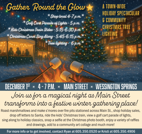 “Gather ’Round the Glow” as Wessington Springs Kicks off the Christmas Season Dec. 1