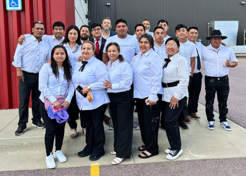 Members of Iglesia Renuevo gather with lead pastor Herman Perez (back middle). Iglesia Renuevo, or Renew Church, provides Spanish-language services in Sioux Falls, S.D., and Plankinton, S.D. (PHOTO: HERMAN PEREZ)