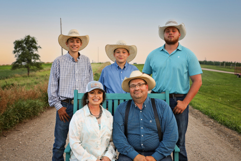 The Christensen Family: Landen, Hayes, Quinten, Christina, and Wade Christensen. (KRISTI HINE / TRUE DAKOTAN)