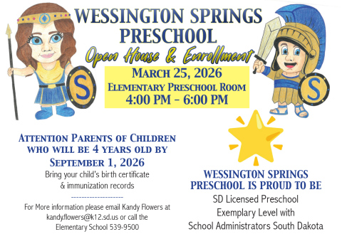 Preschool Open House, Enrollment Scheduled March 25