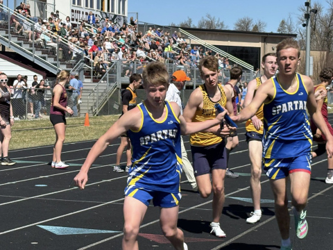 The 3200 relay of Carson, Sutten Jensen, Grason and Max Mebius placed second (9:35.30).